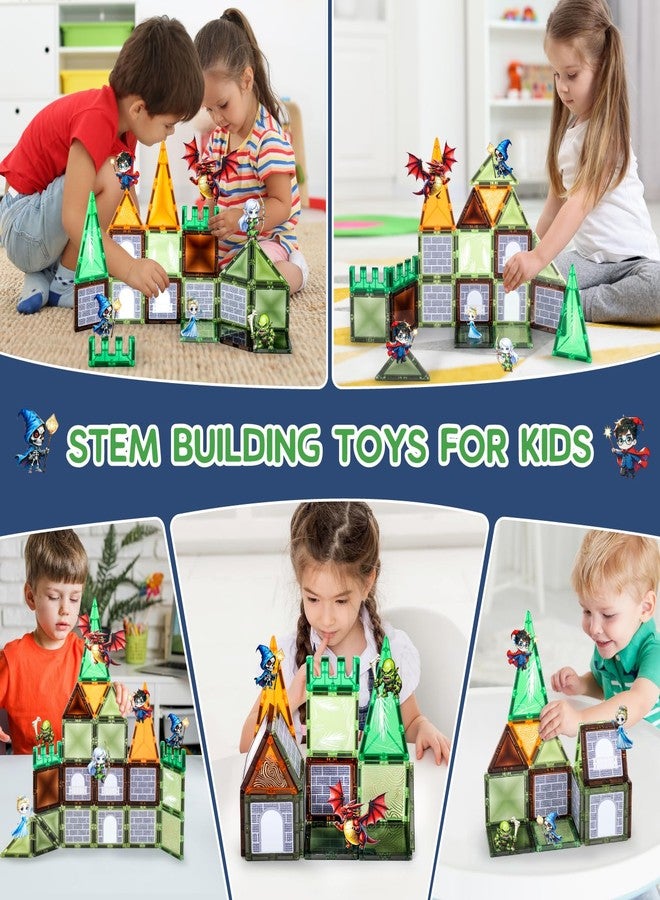 VANLINNY Magnetic Tiles, Dragon Toys for 5 Year Old Boy, Magnetic Building Blocks for Kids, Princess Monster Magnet Tiles 3D Educational Toy, STEM Construction for Toddlers, Birthday Gifts for Boys and Girls - Image 5